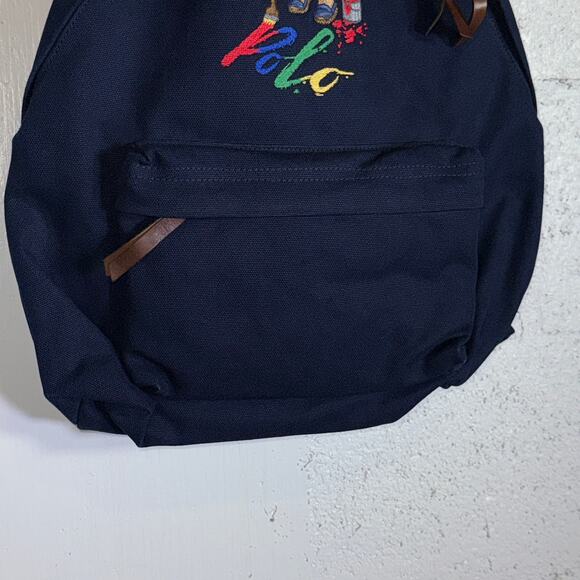 Polo Ralph Lauren Men's Polo Bear Canvas Backpack - blue $225 - Picture 4 of 11